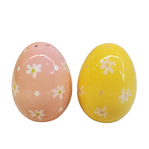 None Other - Easter Egg Ceramic Salt and Pepper Shakers Easter Table Decor Eggs